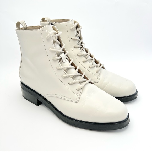 Everlane Modern Utility Lace-Up Leather Ankle Boots - Picture 1 of 11